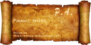 Pauncz Anikó névjegykártya